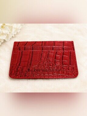B-Low The Belt Red Croc Card Case Zip Wallet NWT